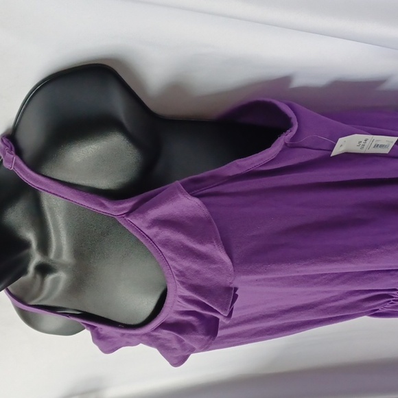 Faded Glory Purple Summer Dress Knee Length Fabric Knit Size L (12-14) New - Picture 3 of 6